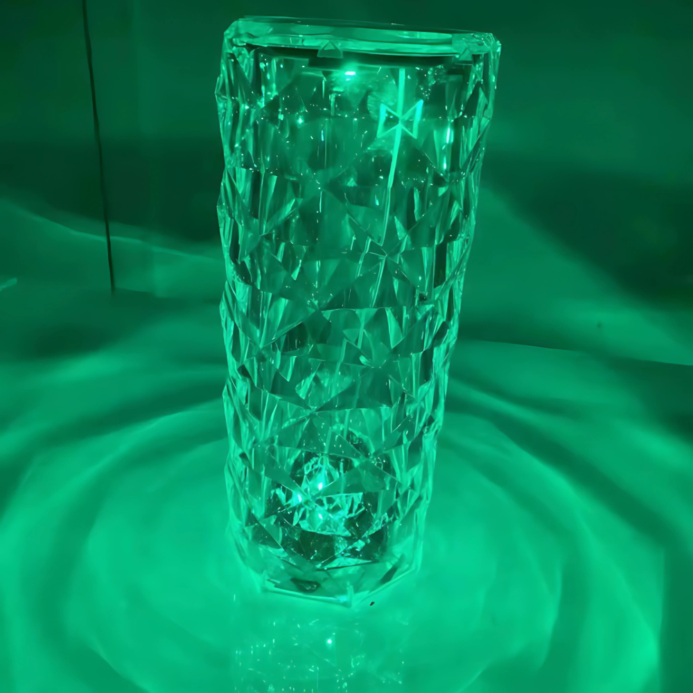 Wiederaufladbare Kristall LED Tischlampe – Dekolampe mit Touch und 3 Lichtmodi für Ambientebeleuchtung