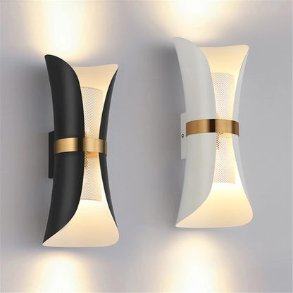 Modern Up-Down LED Wandleuchte Weiß-Gold – Designer Wandlampe Innenbeleuchtung GU10
