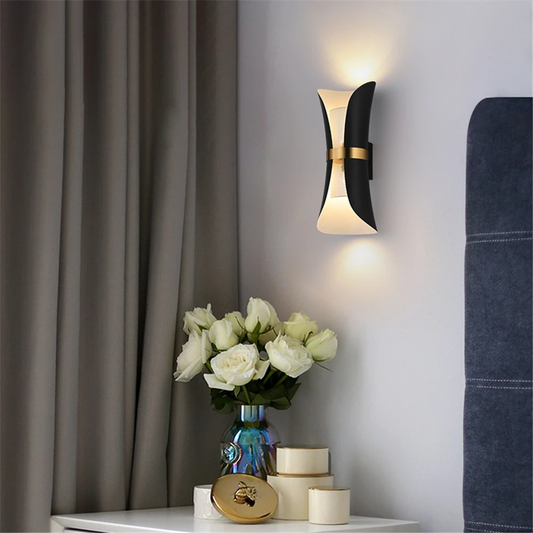Modern Up-Down LED Wandleuchte Weiß-Gold – Designer Wandlampe Innenbeleuchtung GU10