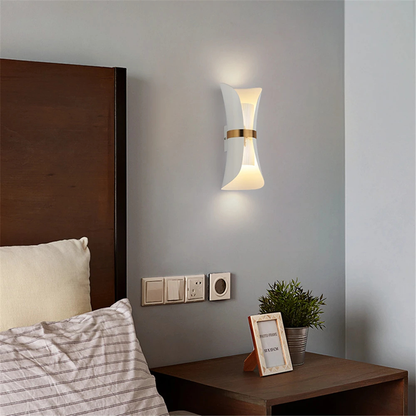 Modern Up-Down LED Wandleuchte Weiß-Gold – Designer Wandlampe Innenbeleuchtung GU10
